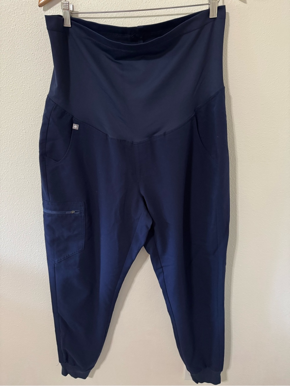Figs Zamora Maternity Jogger Scrub Pant Navy Over Bump Medical Clinic-Large
